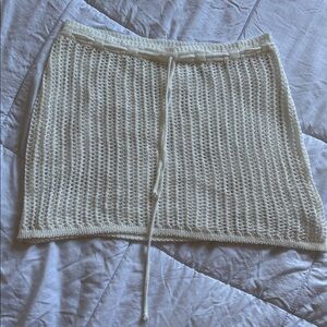 White Crochet Cover-Up Skirt